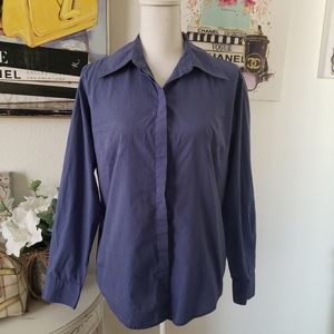 100% Cotton - Blue Collar Long Sleeve Shirt